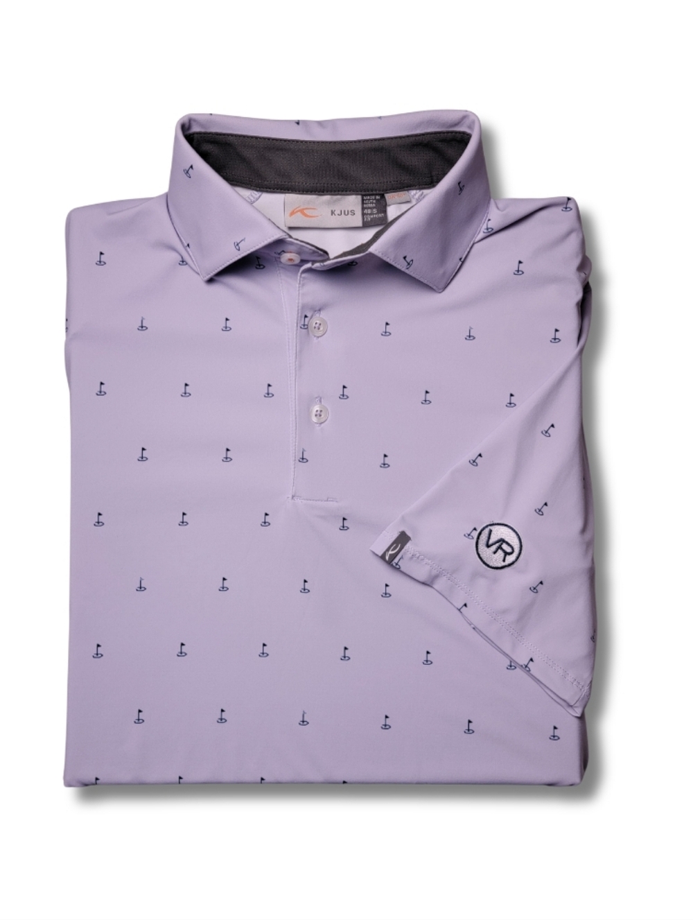 Kjus Lavender Purple Golf Flag Performance Polo Shirt VR Logo S